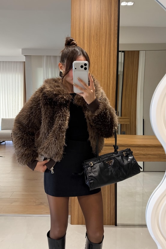 Marabelle Kahve Bomber Kürk 