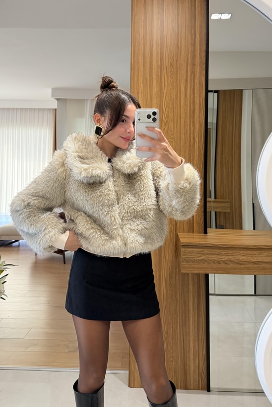 Marabelle Krem Bomber Kürk 
