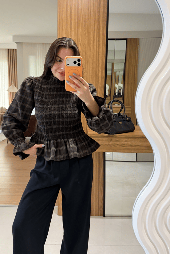 Margarida Siyah Palazzo Pantolon