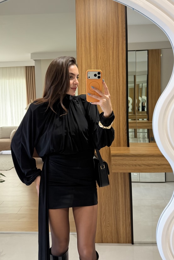 Moira Siyahj İkili Parça Dökümlü Elbise