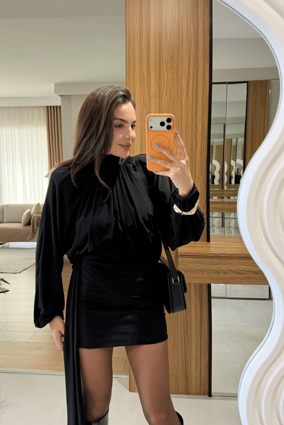Moira Siyahj İkili Parça Dökümlü Elbise