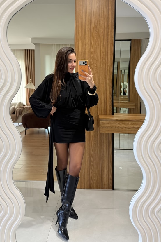 Moira Siyahj İkili Parça Dökümlü Elbise