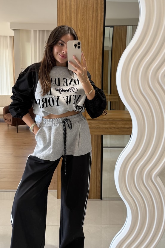 One Day Paraşüt Karışımlı Sweat