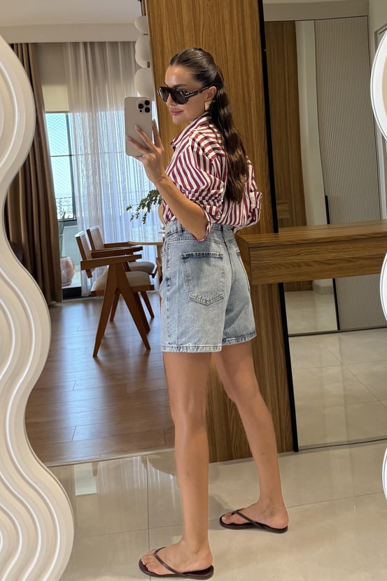 Parker Lightblue Kot Şort