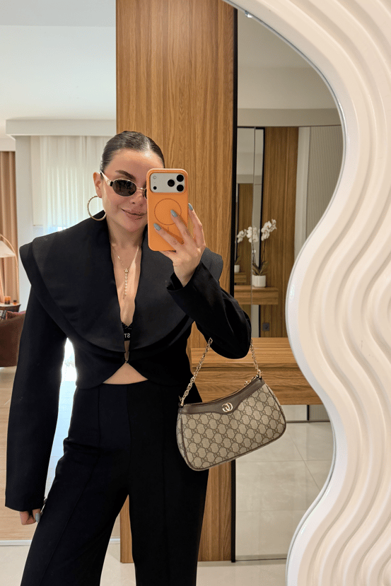 Priel Siyah Tasarım Blazer Pantolon Takım
