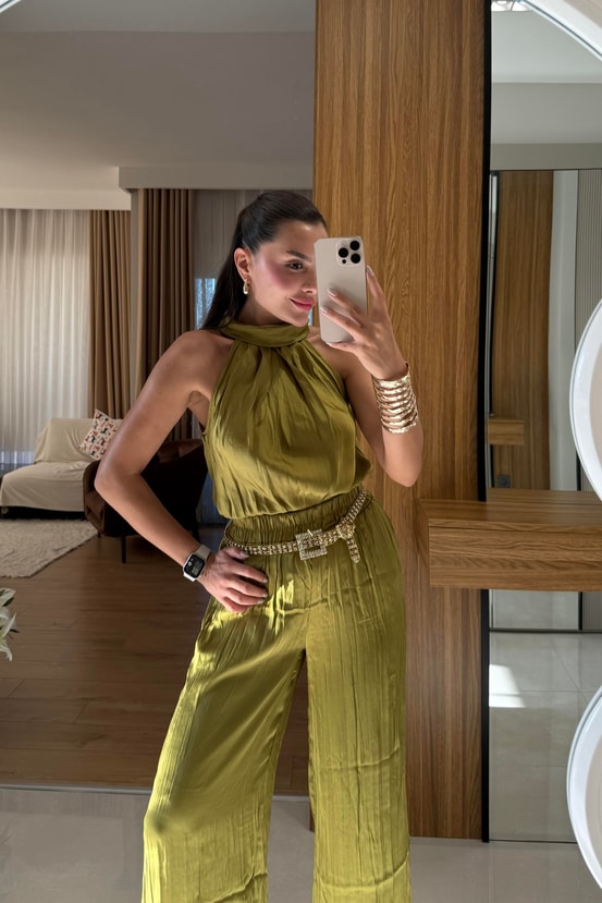 Quine Taşlı Gold Kemer 