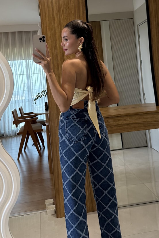 Raiden Sarı Fular Bluz