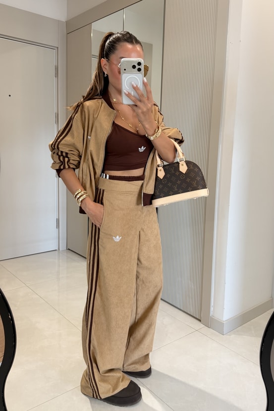 Rishi Camel Kadife Üçlü Marka Model Takım