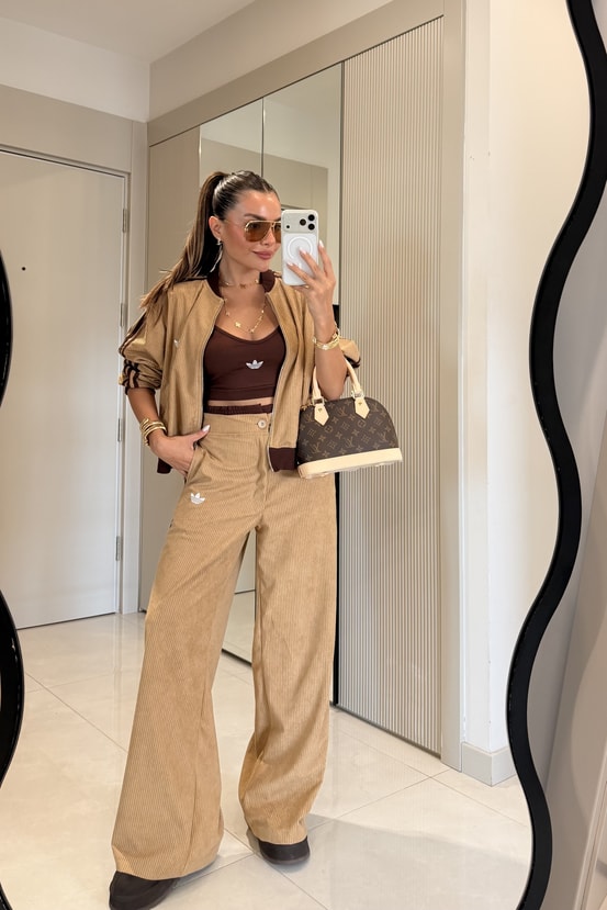 Rishi Camel Kadife Üçlü Marka Model Takım