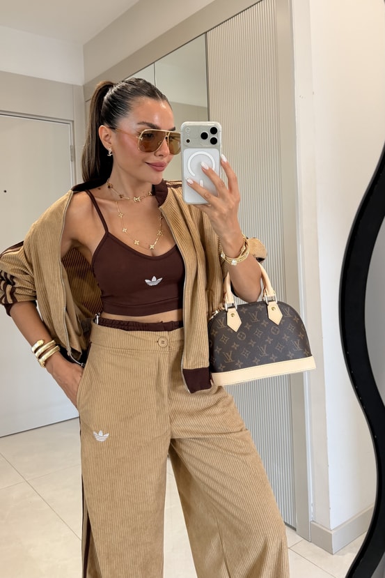 Rishi Camel Kadife Üçlü Marka Model Takım