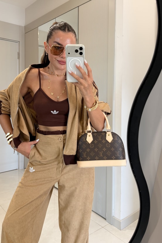 Rishi Camel Kadife Üçlü Marka Model Takım