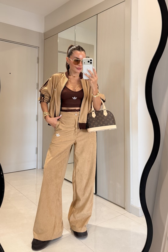 Rishi Camel Kadife Üçlü Marka Model Takım