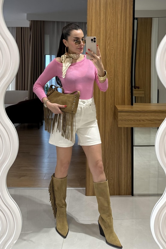 Roberts Krem Şehir Boy Kot Şort