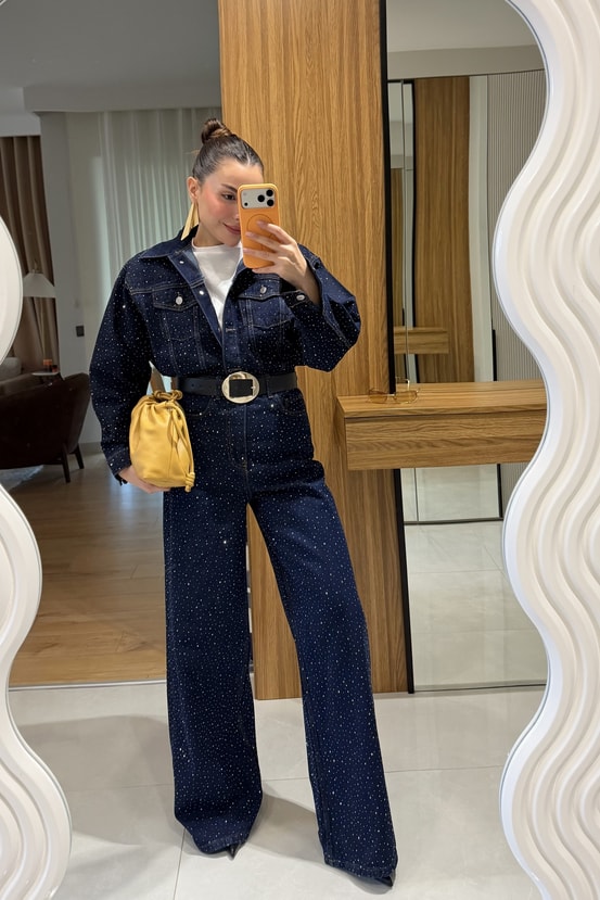 Romily Denim Full Taşlı Takım