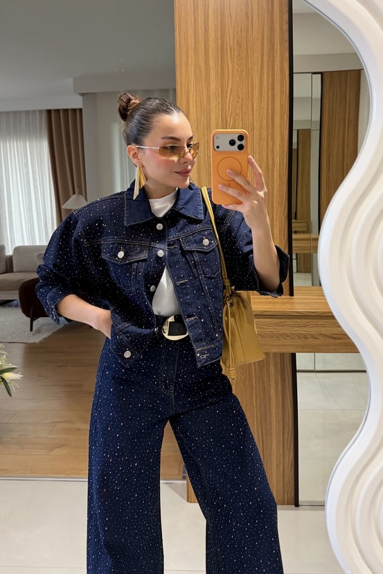 Romily Denim Full Taşlı Takım