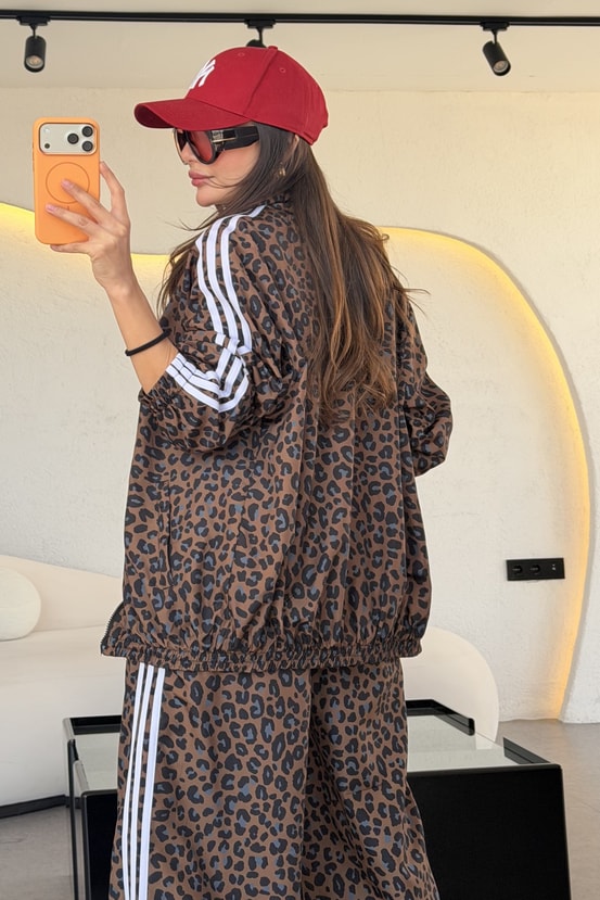 Romina Leopar Desen Şeritli Takım