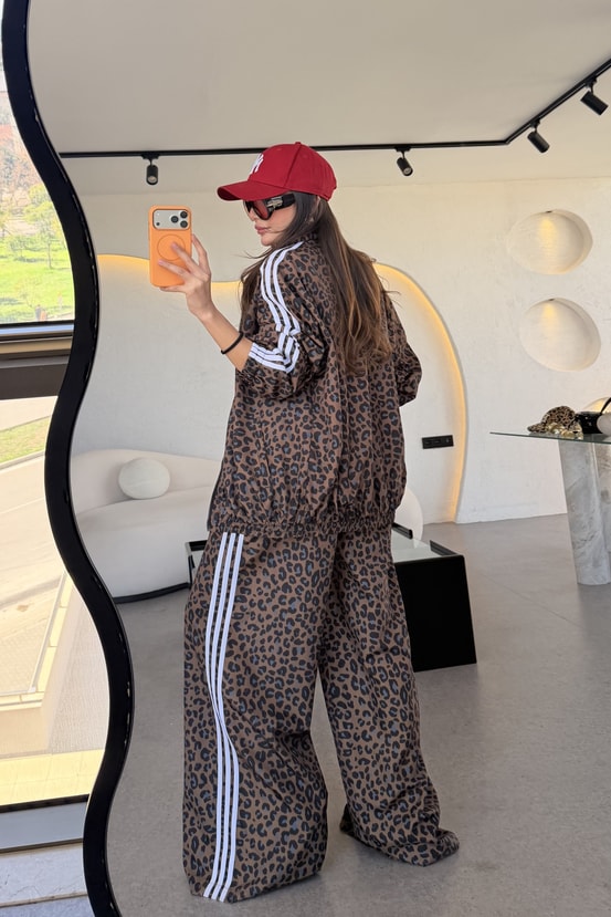 Romina Leopar Desen Şeritli Takım