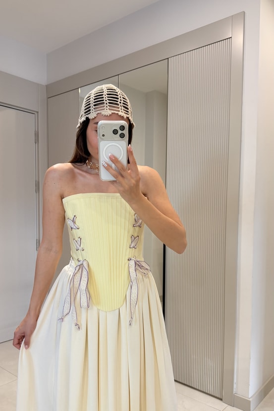 Rosaly Sarı Balenli Korse Büstiyer 