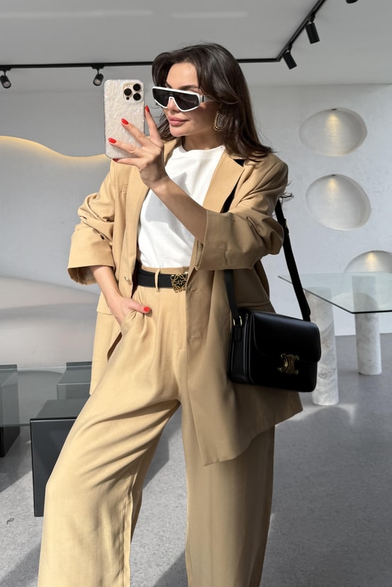 Ruper Camel Ceket Pantolon Premium Takım