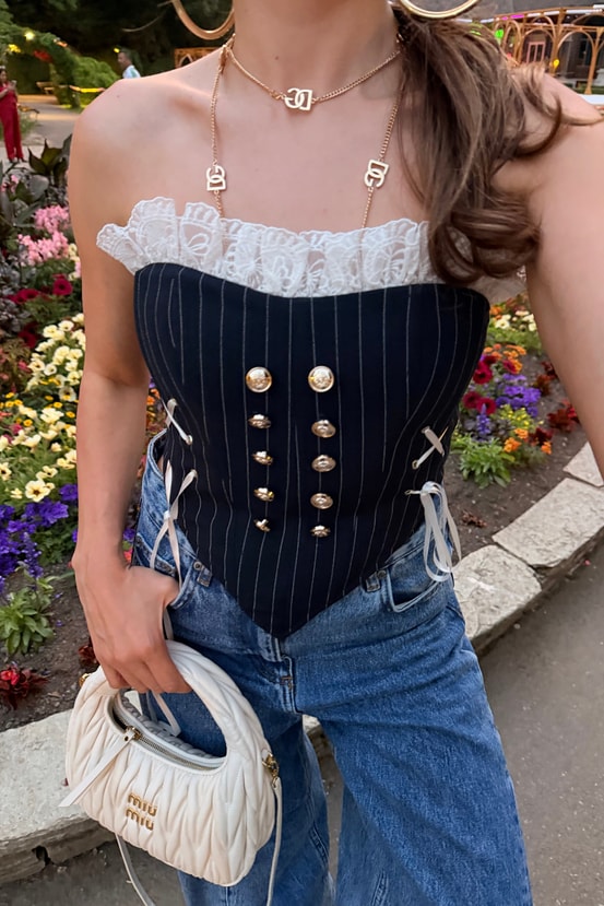 Sailor Dantel Detaylı Lacivert Büstiyer