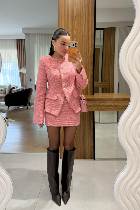 Siu Pembe Tüvit İçi Şortlu Takım