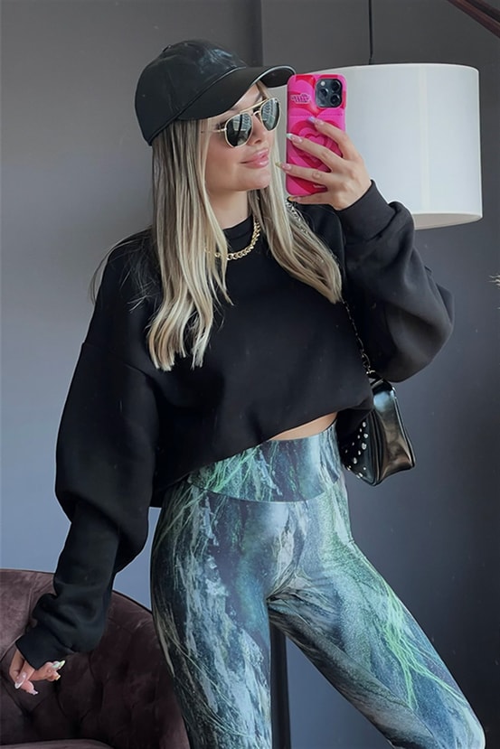 Siyah oversize basic sweat 