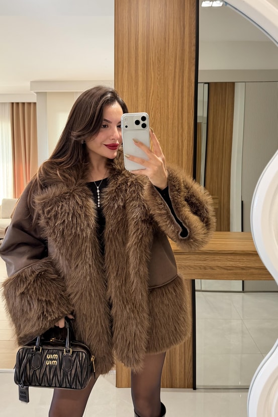 Tayra Kahve Premium Kürk