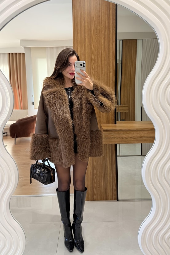 Tayra Kahve Premium Kürk
