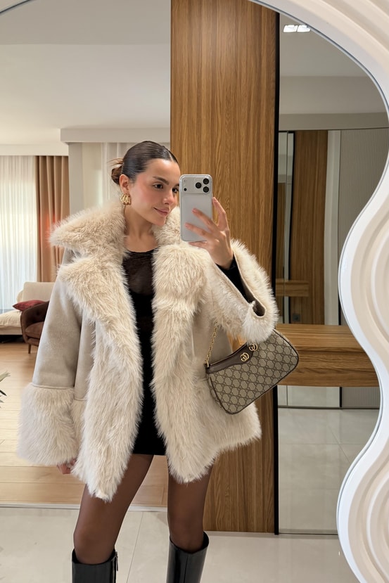 Tayra Krem Premium Kürk