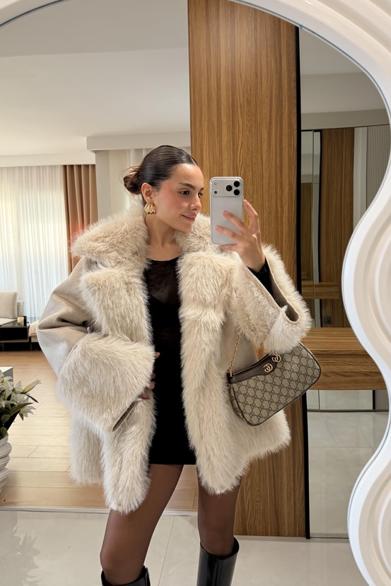 Tayra Krem Premium Kürk