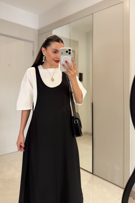 Twst Oval Yaka Elbise Tshirt Takım