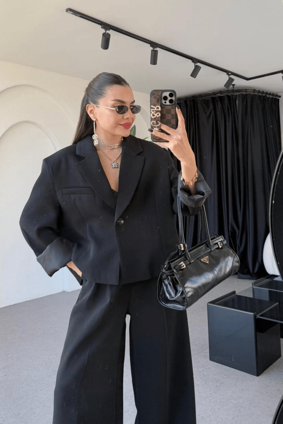 Vitabella Siyah Premium Blazer Takım
