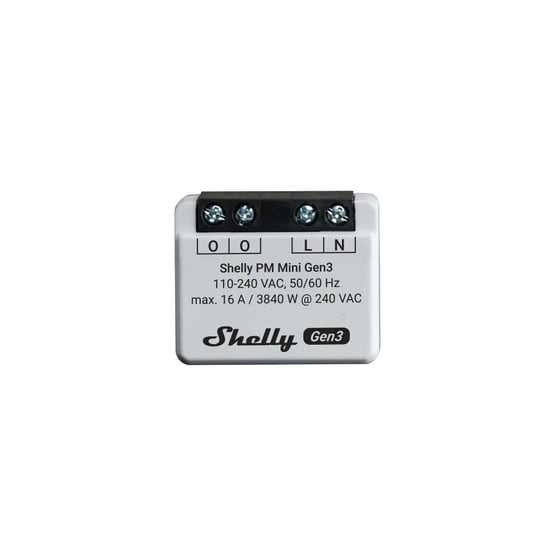 Shelly PM Mini Gen3 16A akıllı enerji ölçüm modülü ön görünüm