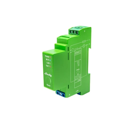 Shelly Pro Dimmer 2PM DIN ray montajlı akıllı dimmer modülü ürün görünümü