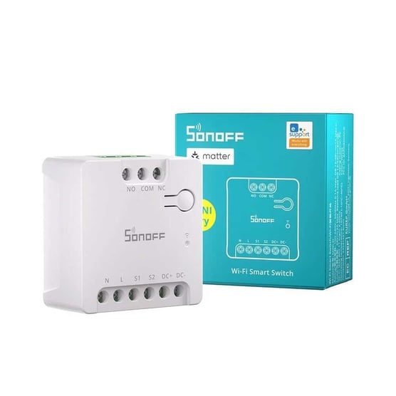 SONOFF MINI-D Matter uyumlu Wi-Fi akıllı röle kutulu ürün görseli