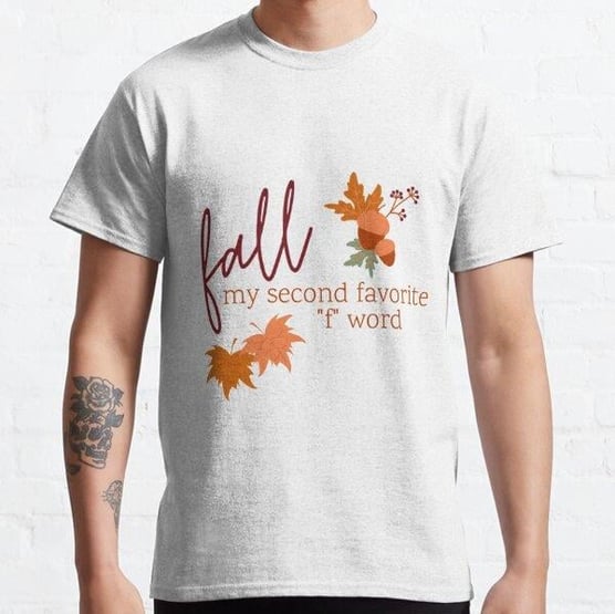 Fall Leaves Autumn Colors Tasarım Baskılı Tişört (Rahat kalıp t-shirt)
