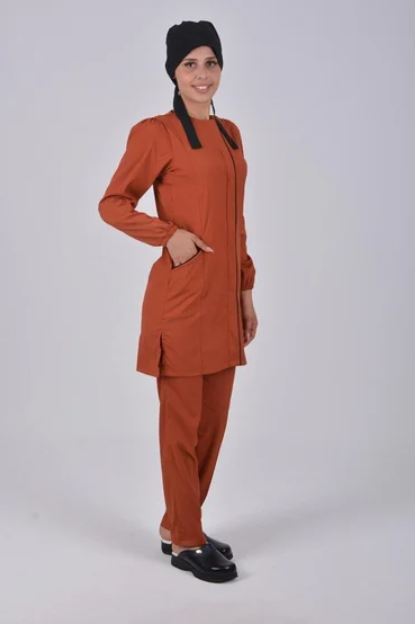 Lina Model Kiremit Soft Likra Tesettür Hemşire Forma Takımı Scrubs