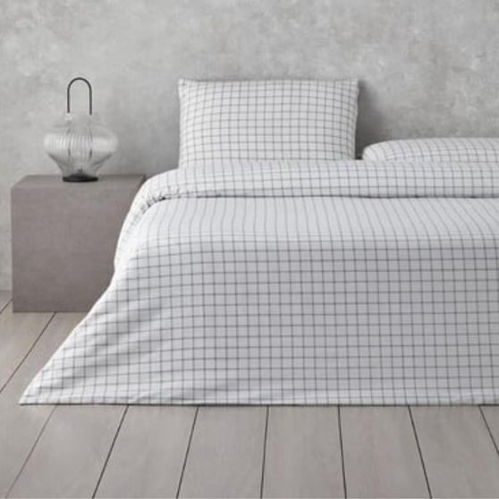 Englısh Home Simple Checks Çift Kişilik Gri Nevresim Takımı 200x220 cm