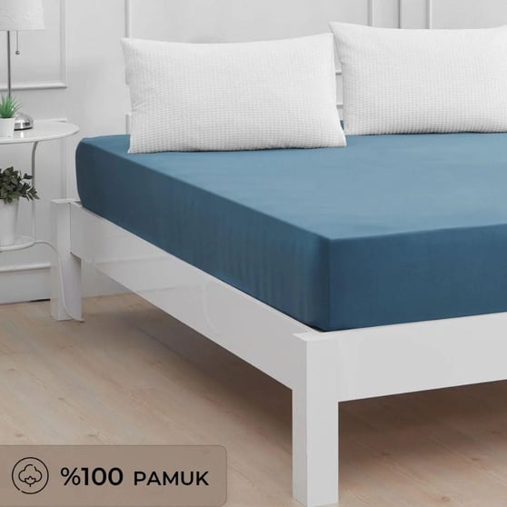 ÖZDİLEK CARSAF FITTED YST. RANFORCE 160*200 INDIGO COLOURIST