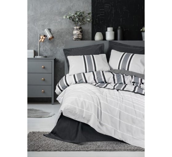 COTTON BOX NOBIL NOBBY ANTRASIT ÇİFT KİŞİLİK NEVRESİM TAKIMI