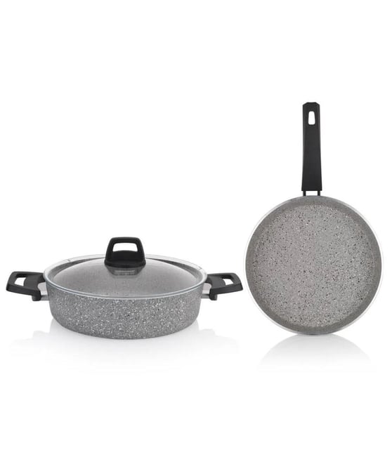 Schafer 1S1621-22006-GRI01 Eternal Basık Tencere 26Cm+Tava 26Cm-2 Li Set-Gri