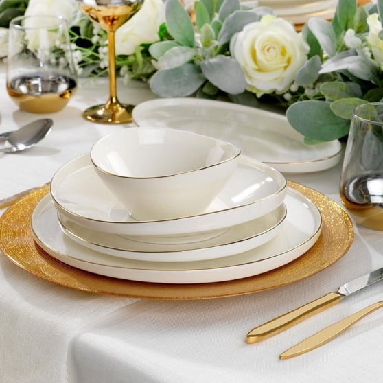 Schafer 1S4211-01001-GLD03 Luna Yemek Takımı 56 Parça-Gold03