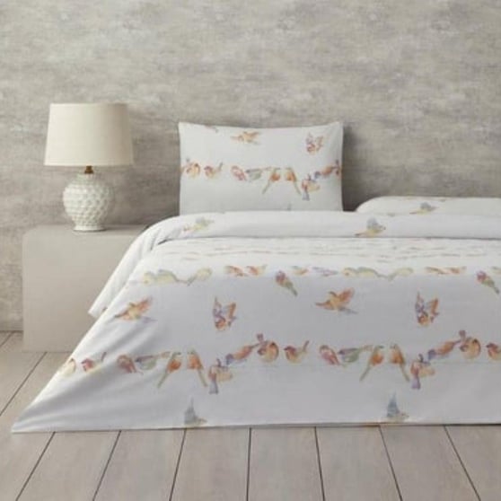 Englısh Home Bird Talk Pamuk Tek Kişilik Yeşil Nevresim Takımı 160x220 cm