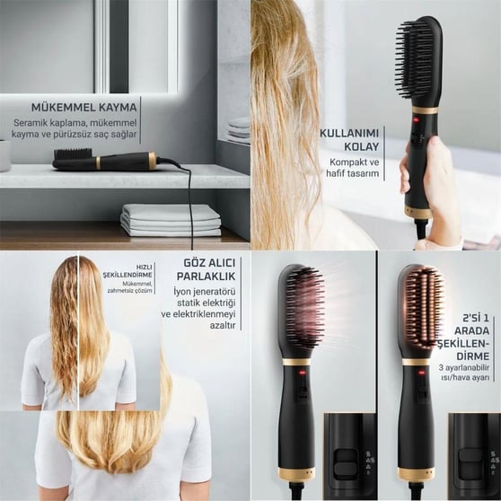 Rowenta Powerstraight Air 2si 1 Arada Kurutma & Düzleştirme Saç Fırçası (1830009154)