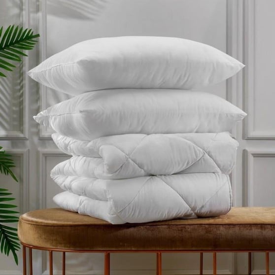 Schafer Microfiber 3 Parça Beyaz Yorgan Yastık Seti