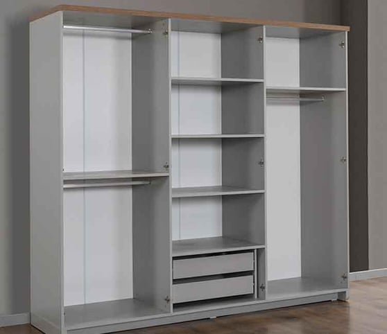 Duru 6 Kapılı Başlıklı Yatak Odası Takımı (Karyolasız)