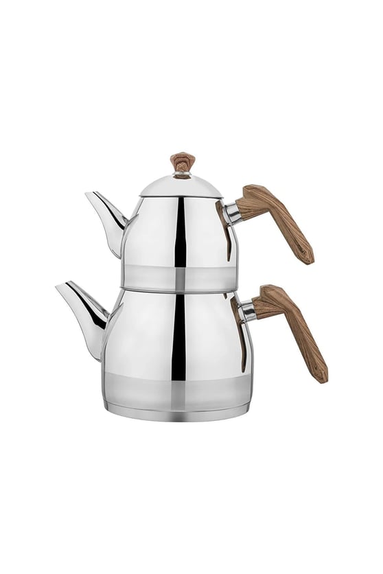 Schafer 1S4240-15001-KAH01 Luz Orta Boy Çelik Çaydanlık Takımı 3 Parça-Kahve