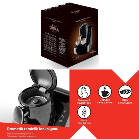 Arzum OK0040-20 Okka Elıte Türk Kahvesi Makinesi Siyah-Krom