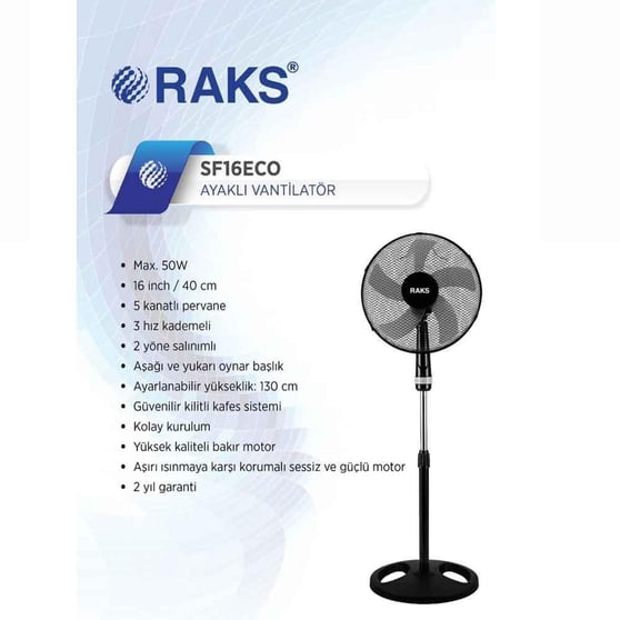 İtimat Raks SF16ECO Ayaklı Vantilatör 50 W