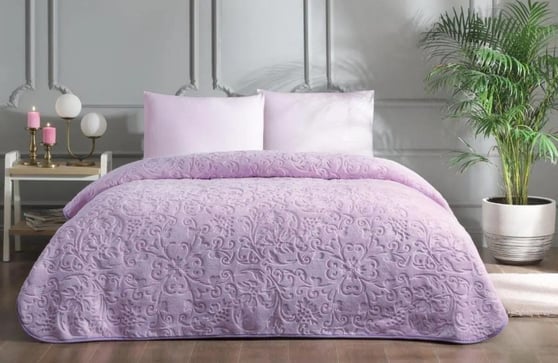 ÖZDİLEK TRENDY ART DECO LAVANTA ÇİFT KİŞİLİK BATTANİYE